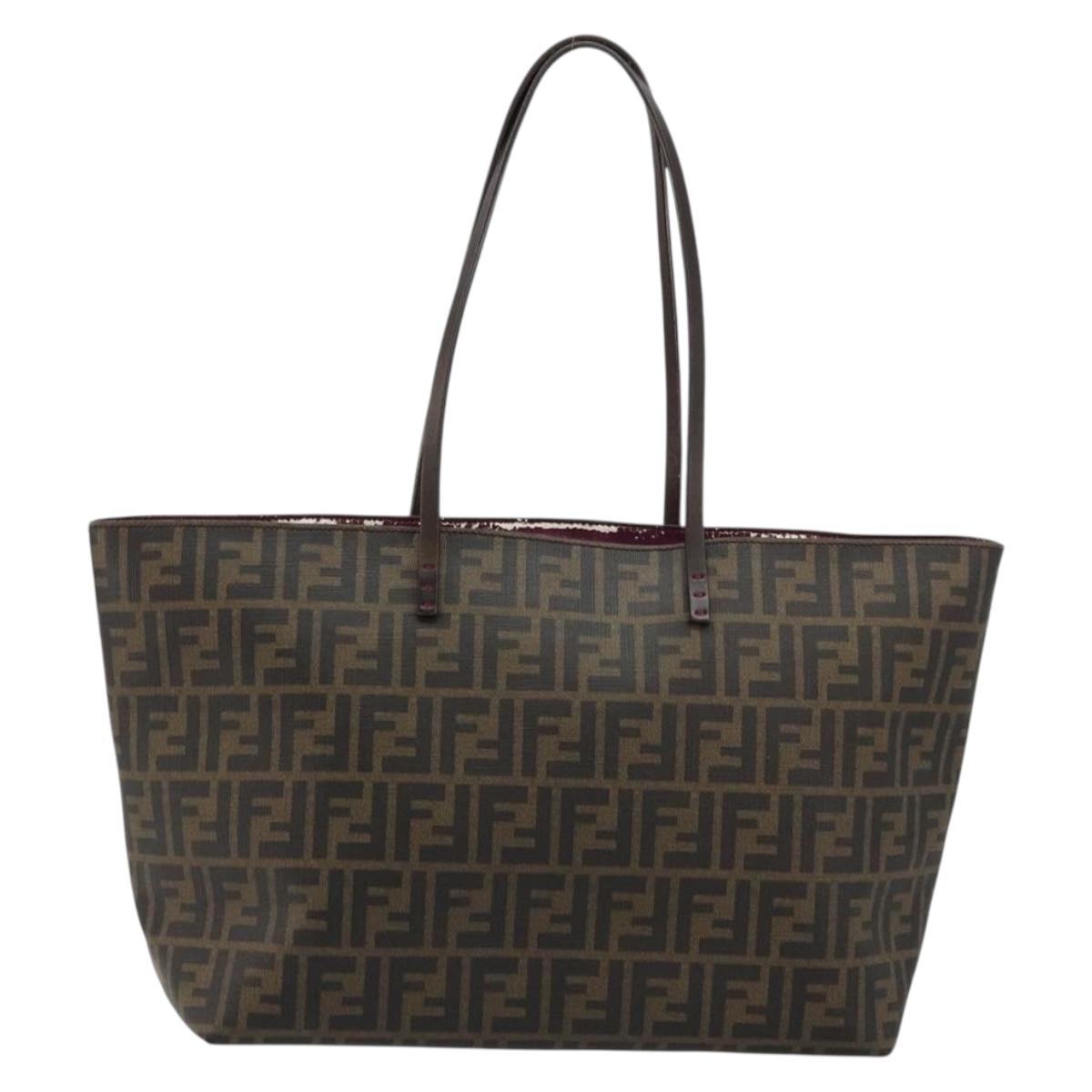 Zucca Canvas Tote Bag Zwart Bruin