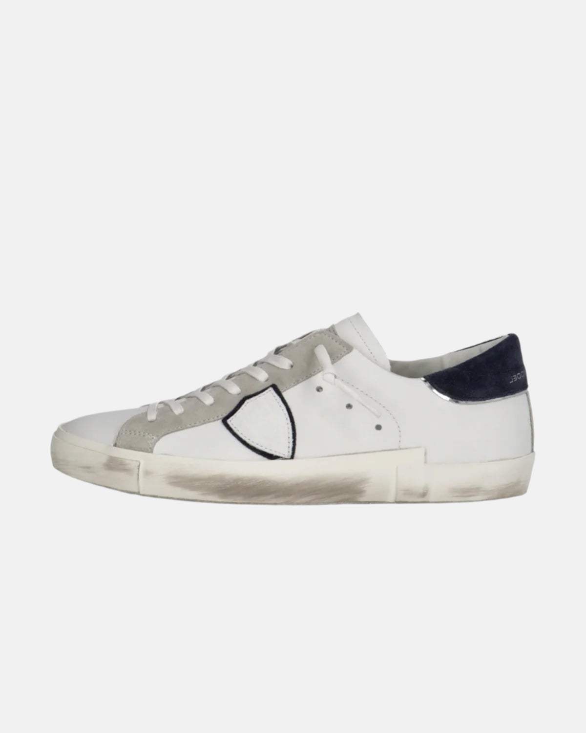 Handla Philippe Model Men's Prsx Low Suede White Blue online | Smidigt och enkelt på nätet - Merchsweden |