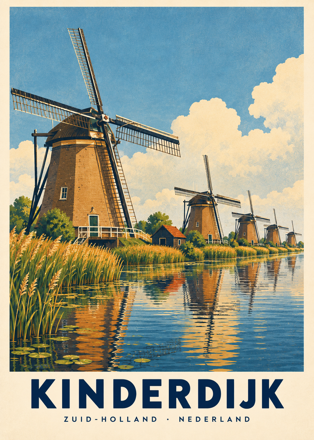 Kinderdijk, poster zonder lijst