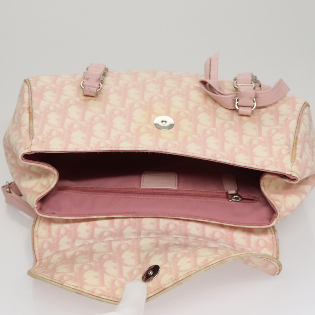 Trotter Canvas Romantic handtas van pvc, roze en zilverkleurig