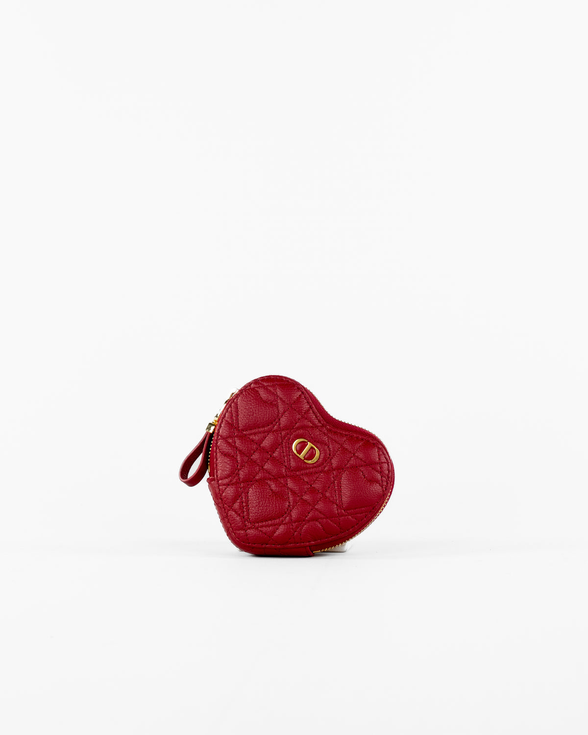 Cannage Caro schoudertas met ketting leer rood goud