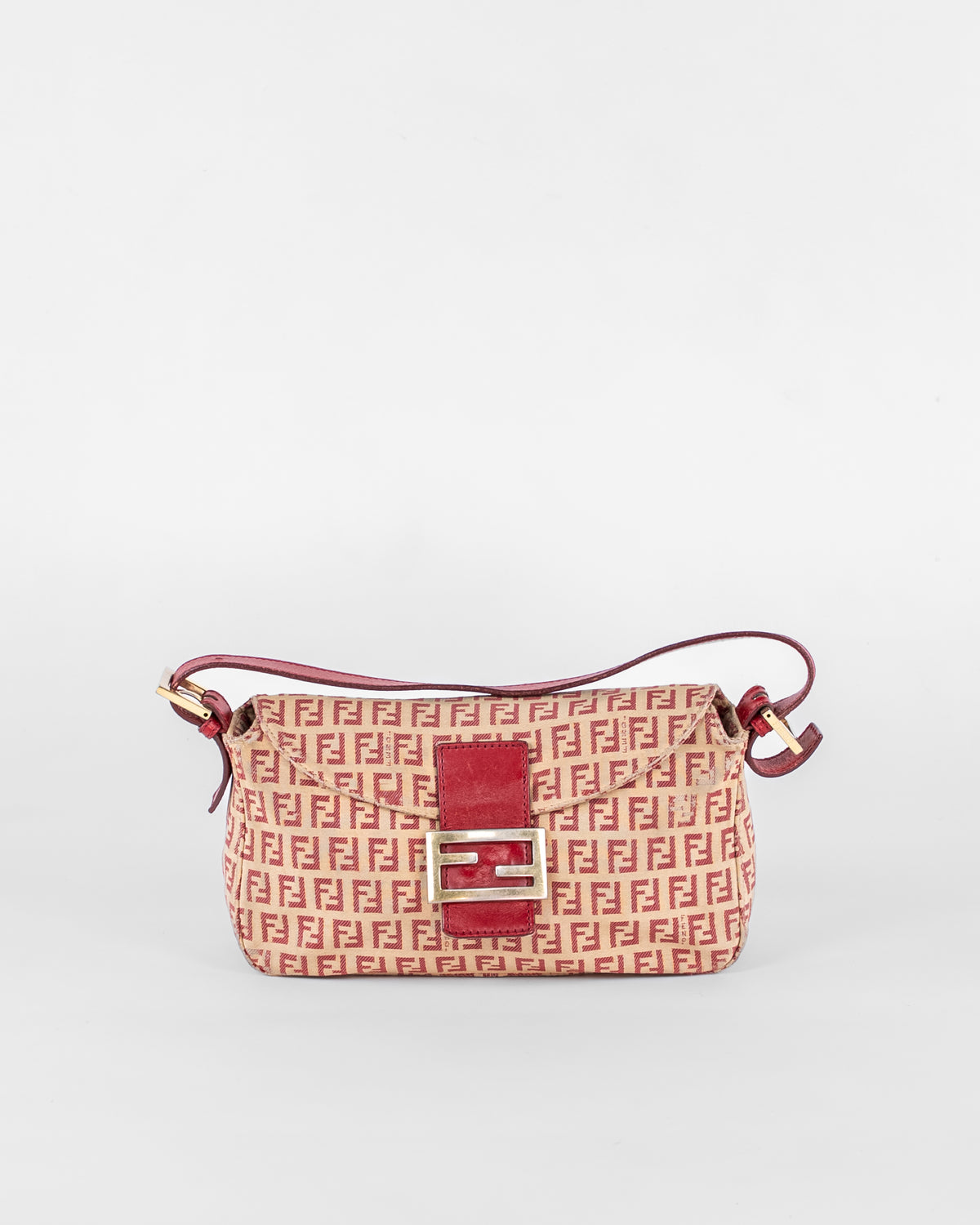 Zucchino canvas mama-baguetteschoudertas beige-rood