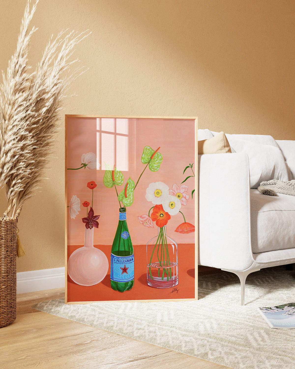 Poster "Fleurs Roses Tall"