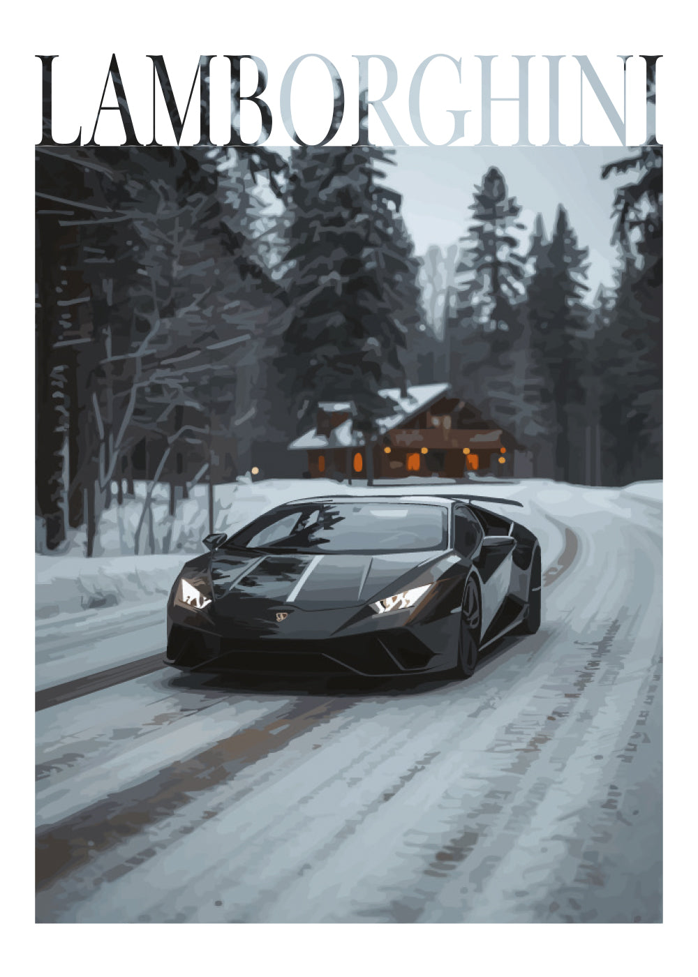 "Winter Lamborghini No.2" Poster