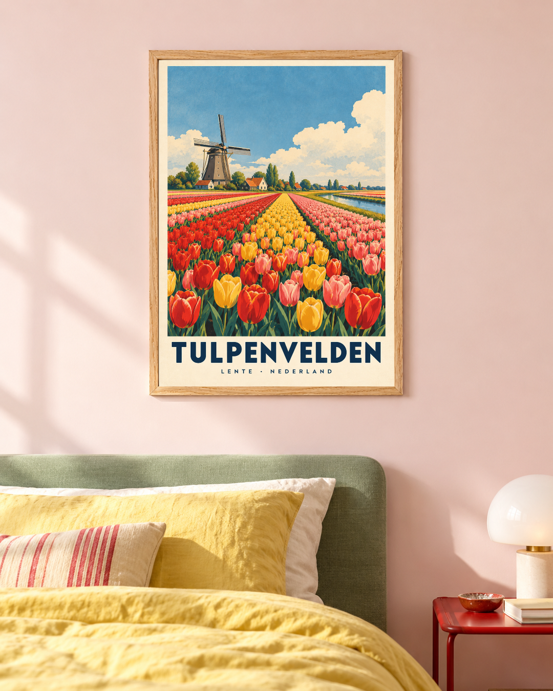 Tulpenvelden in een interieur, sfeerbeeld 1