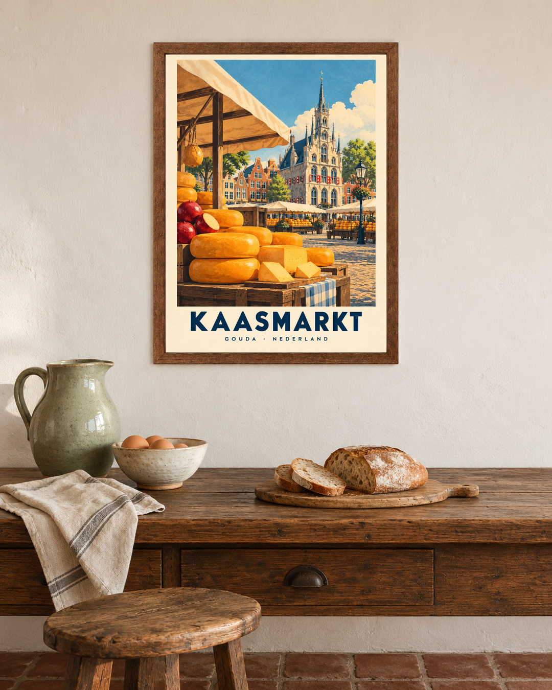 Kaasmarkt in een interieur, sfeerbeeld 2