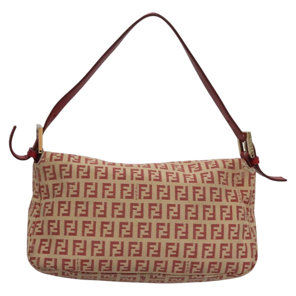 Zucchino Canvas Mamma Baguette Shoulder Bag Beige Red