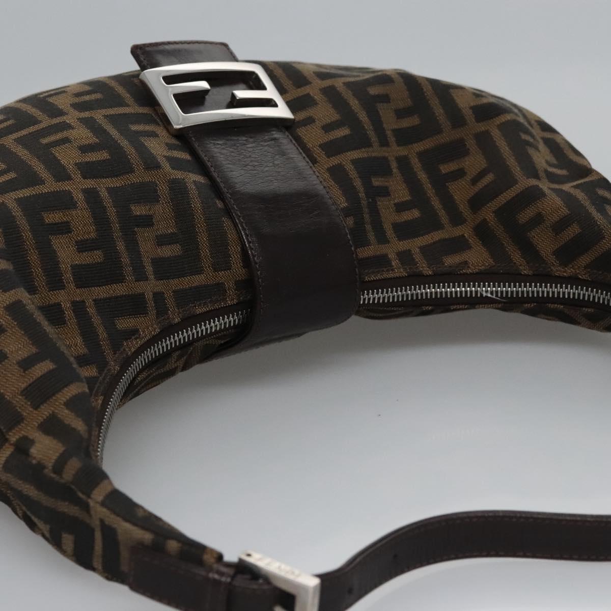Zucca Canvas Schoudertas Bruin Zwart Zilver