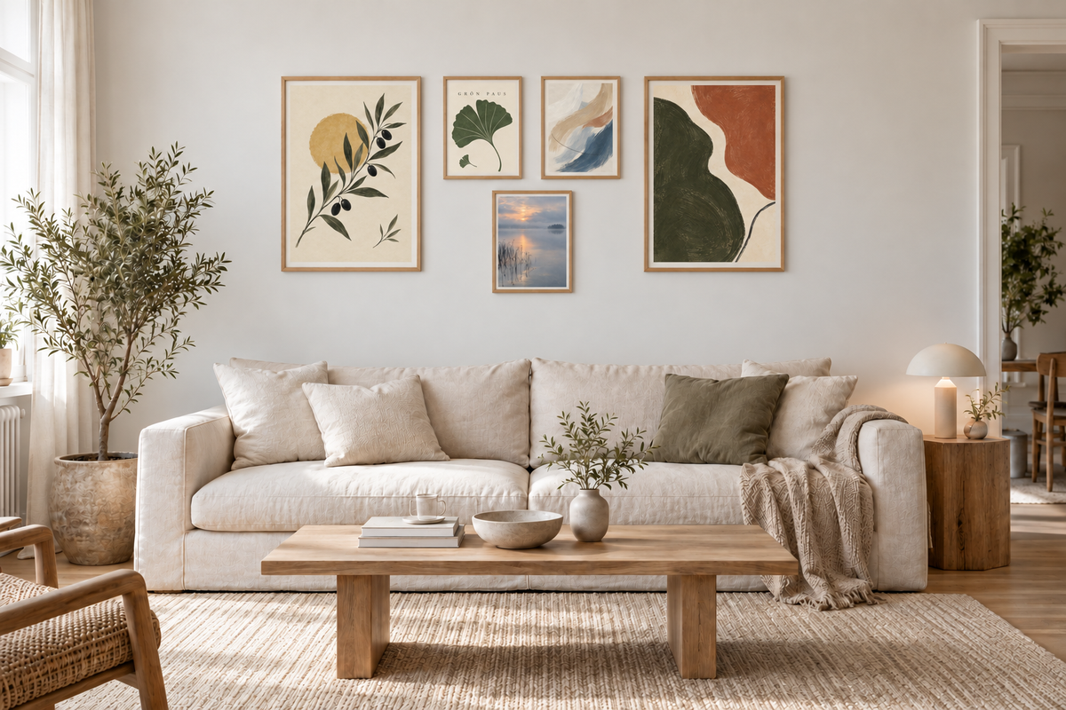 Lichte Scandinavische woonkamer
