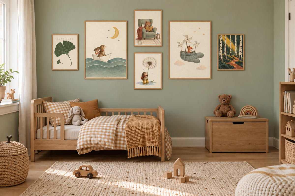 Rustige en speelse kinderkamer