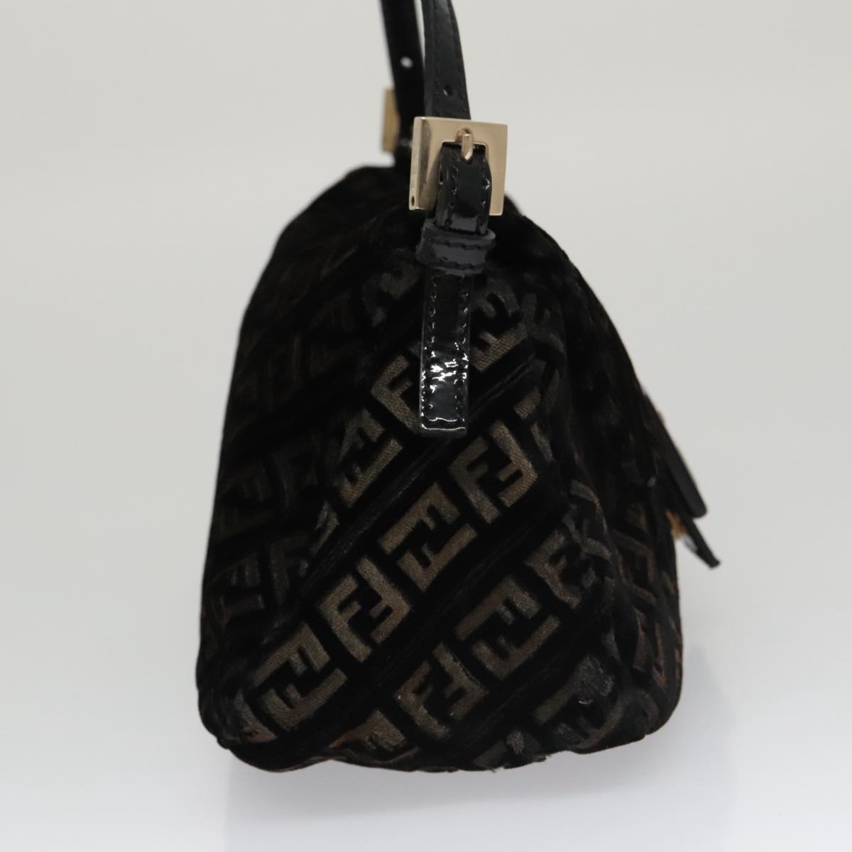 Zucchino Canvas Mini Mamma Baguette Shoulder Bag Velor Black