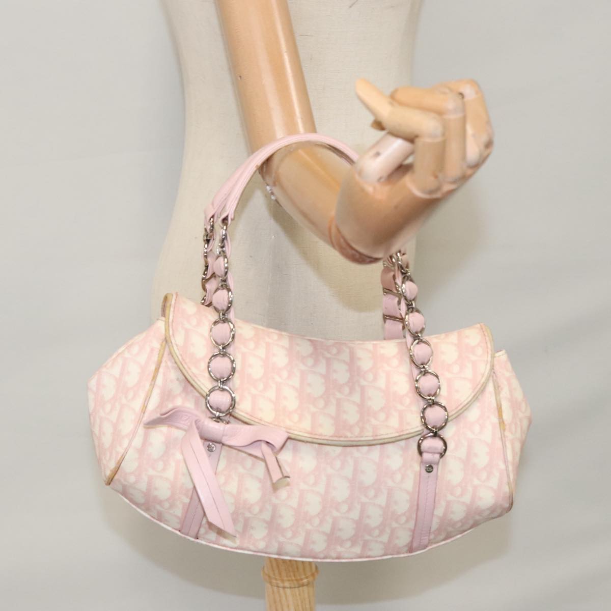 Trotter Canvas Romantic handtas van pvc, roze en zilverkleurig