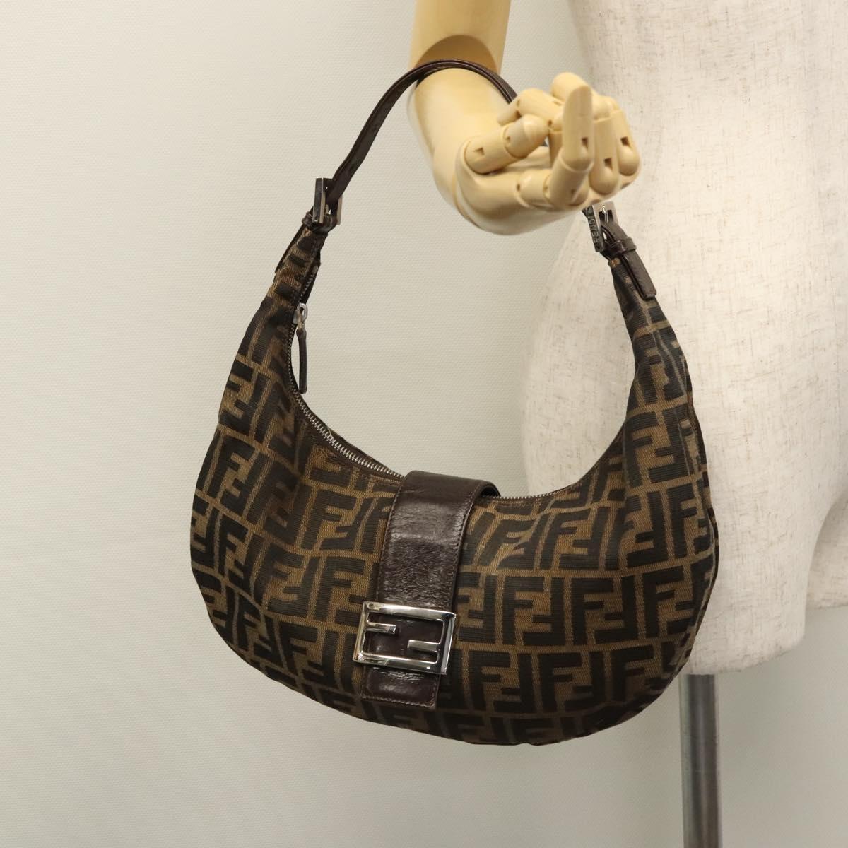 Zucca Canvas Schoudertas Bruin Zwart Zilver